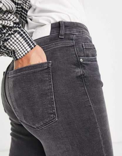 Bershka Tall high waist skinny jean in grey