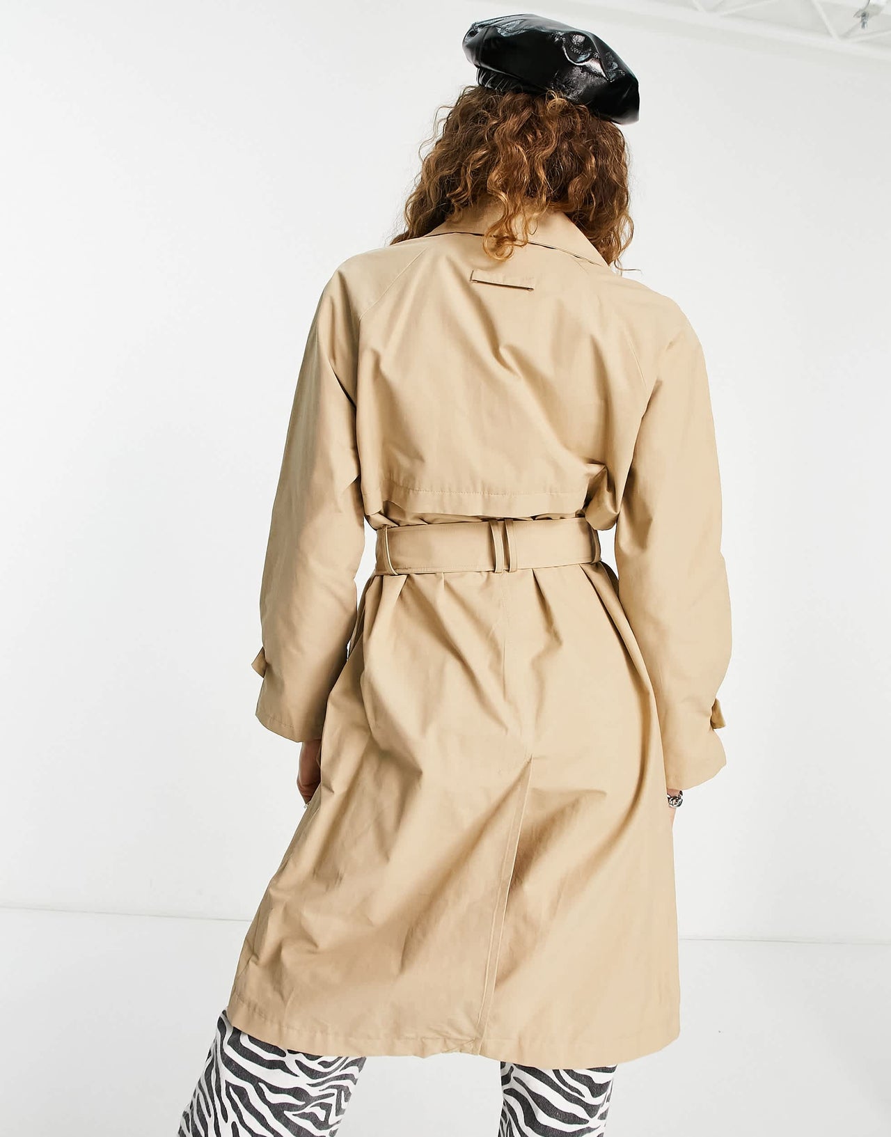 Bershka classic trench coat in beige