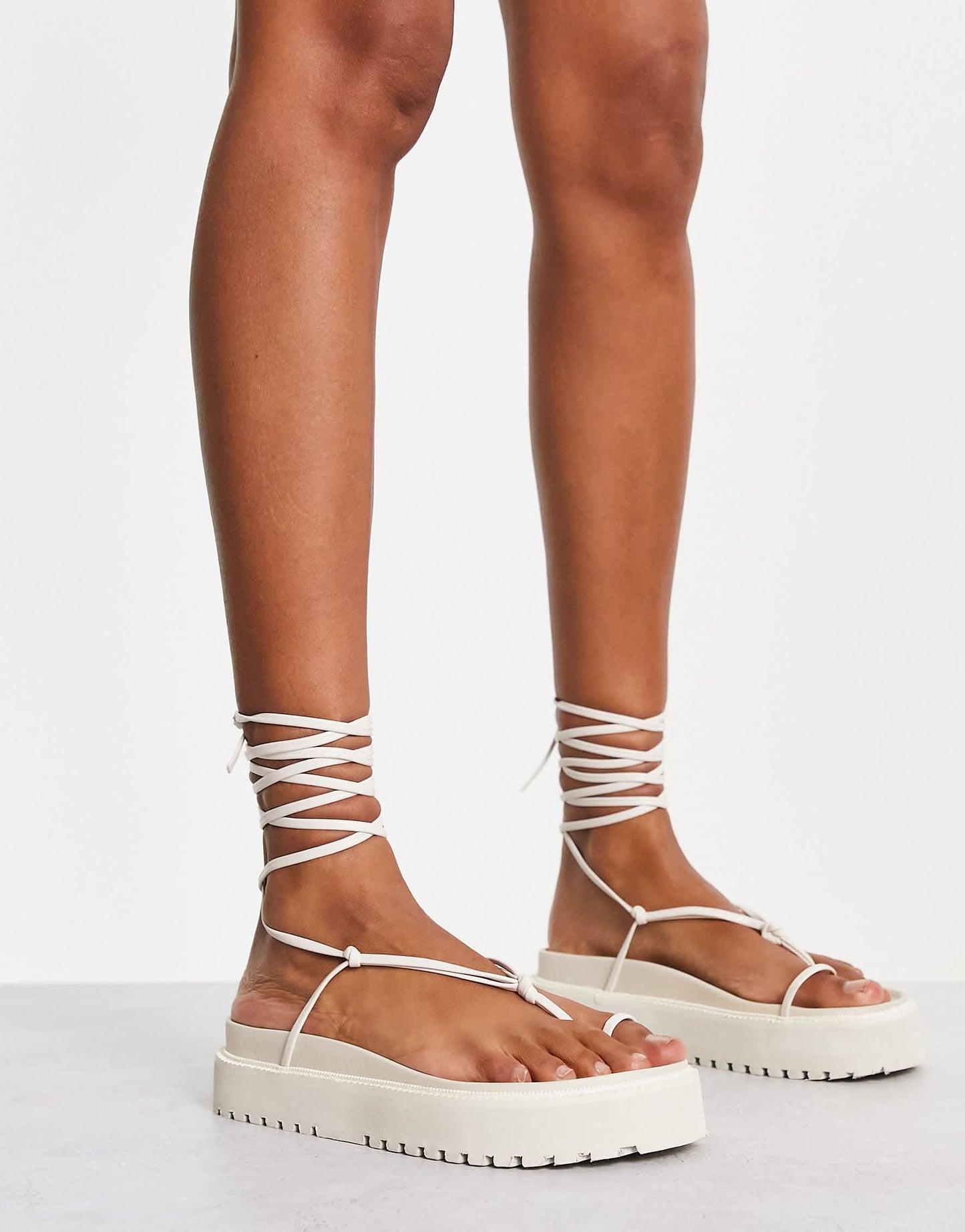 Public Desire Nikki Beach wedge sandals in clear and white