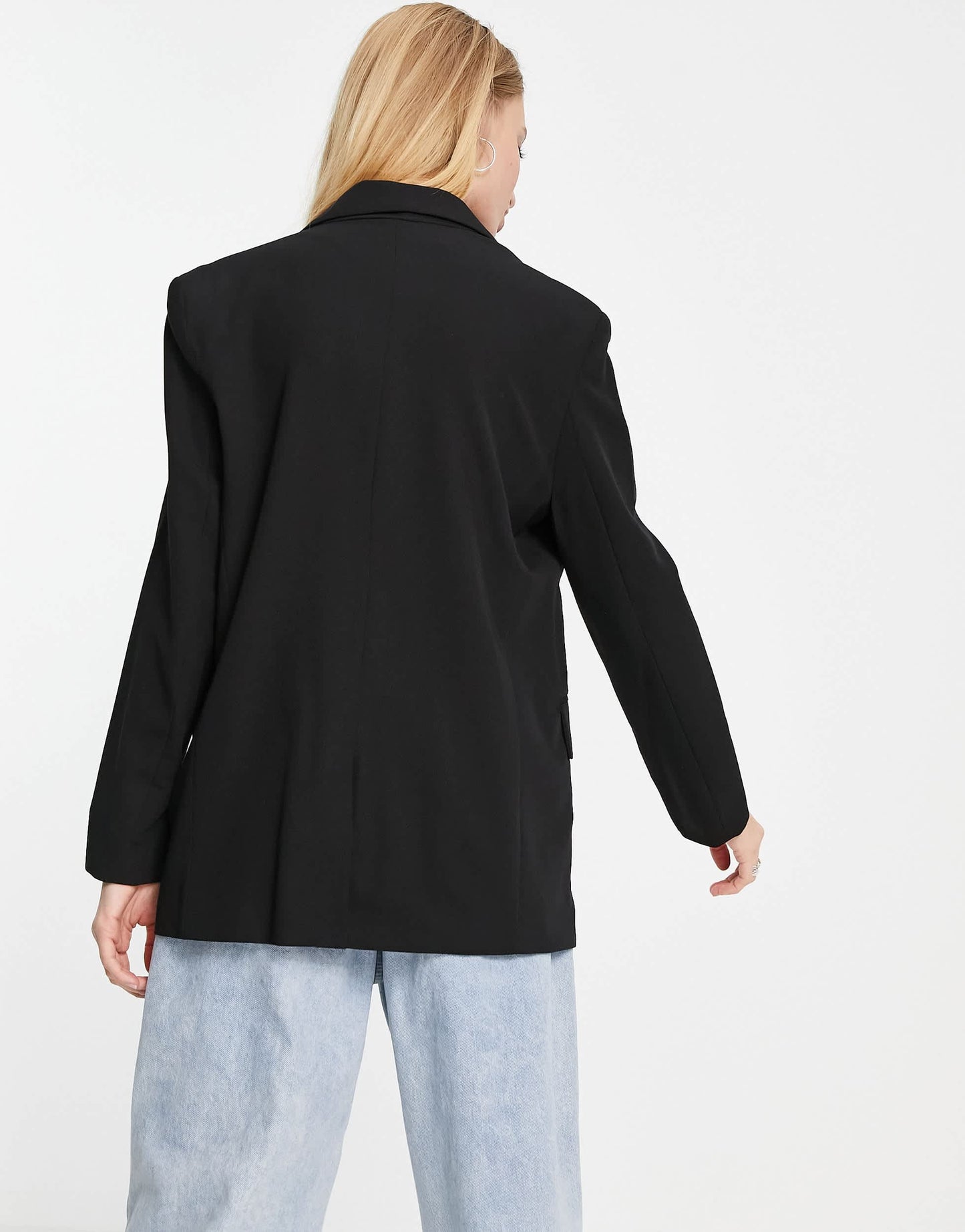 Bershka core oversized blazer in black
