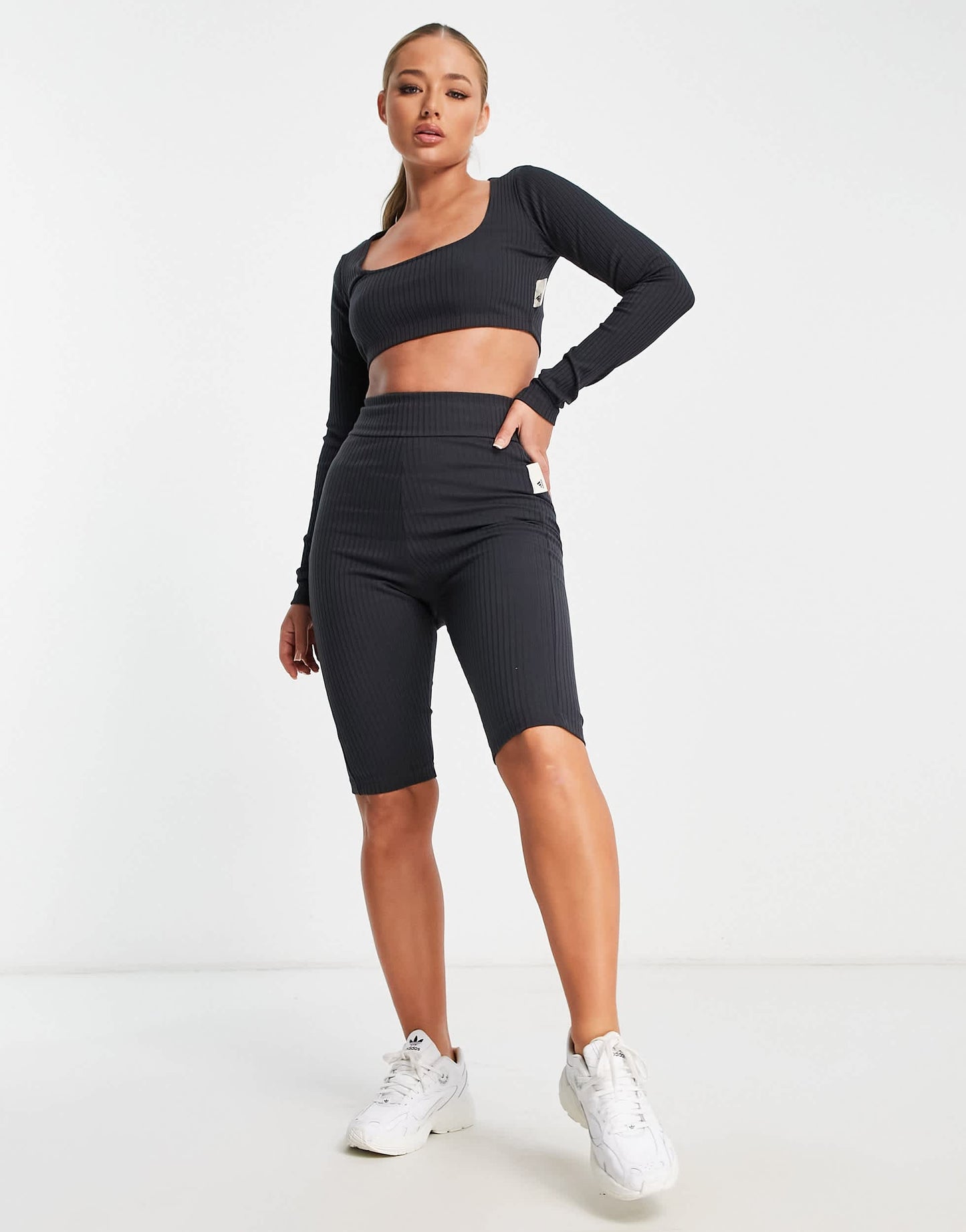 adidas Training Studio Lounge legging shorts in black