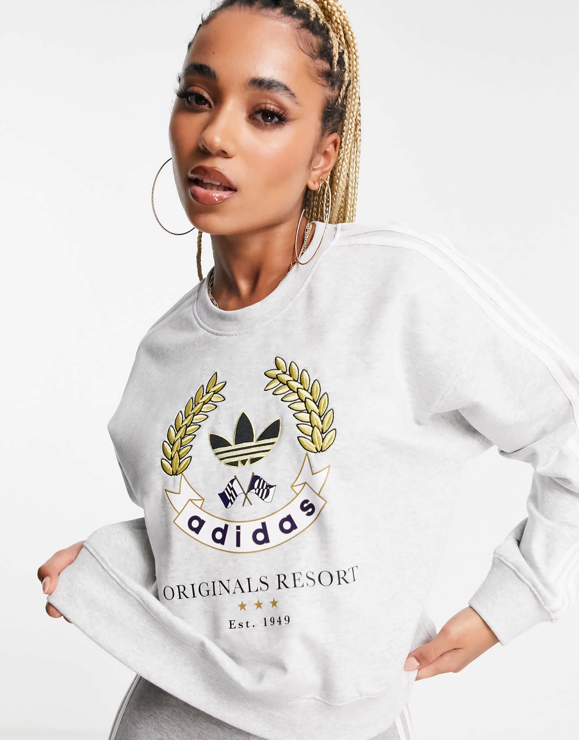 adidas Originals resort sweatshirt in grey