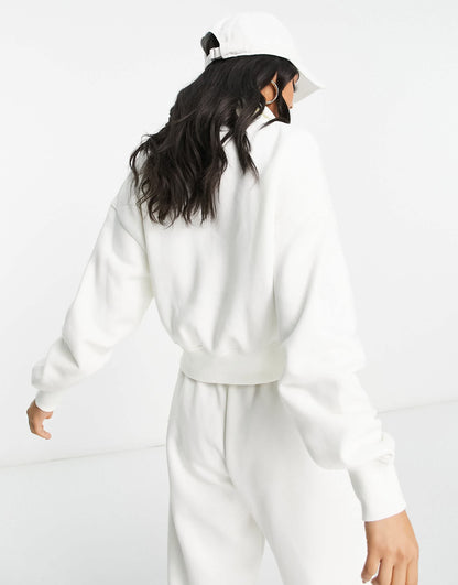 Nike Phoenix Fleece quarter zip sweatshirt in sail white