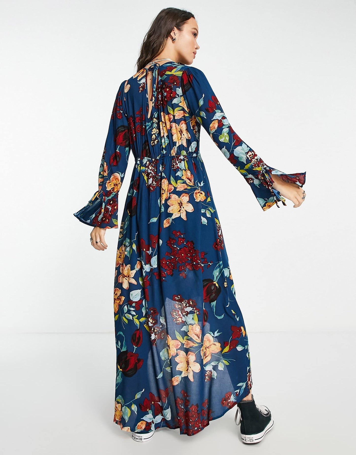 Lottie & Holly wrap front midaxi dress in floral print