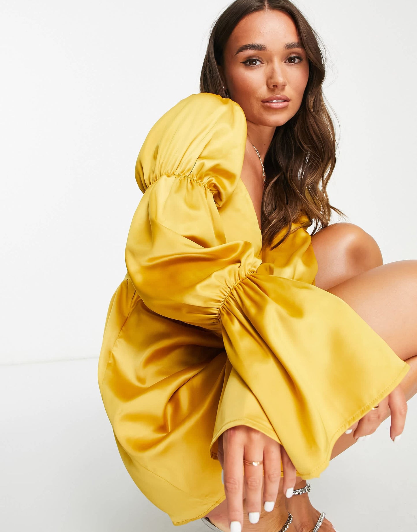 Ei8th Hour corset skater dress in yellow