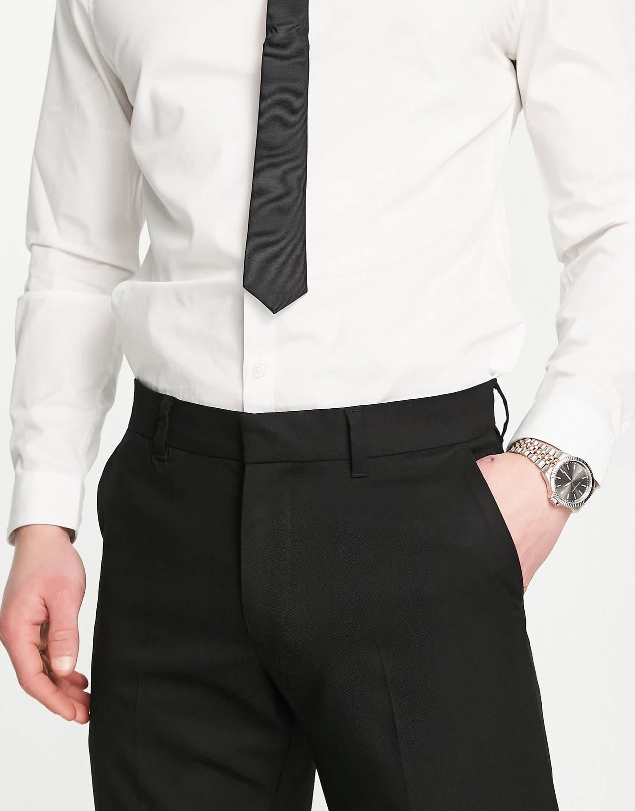 New Look slim suit trouser in black