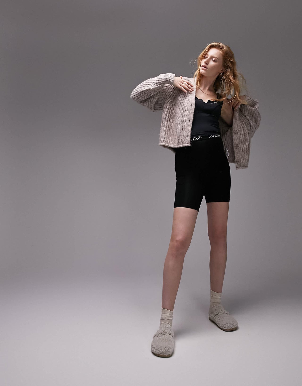 Topshop Maternity branded elastic legging short in black