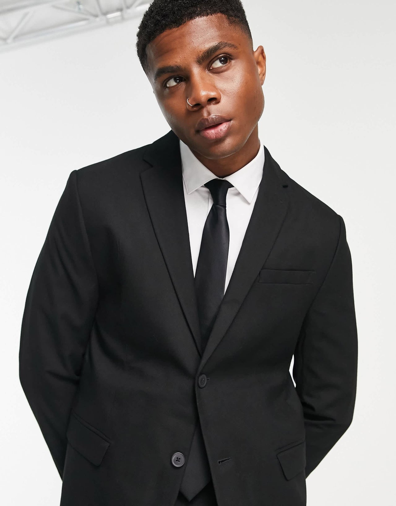 New Look skinny suit jacket in black