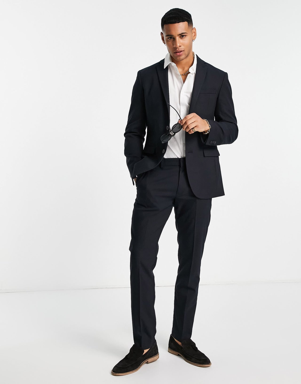 New Look slim suit jacket in black
