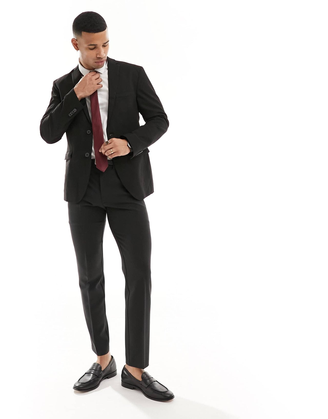 New Look slim suit jacket in black