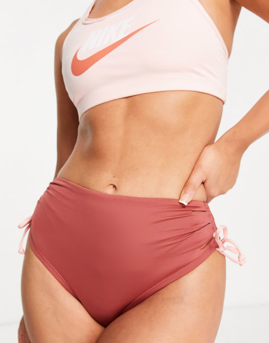 Nike high waist cheeky bikini bottom in pink
