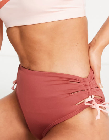 Nike high waist cheeky bikini bottom in pink