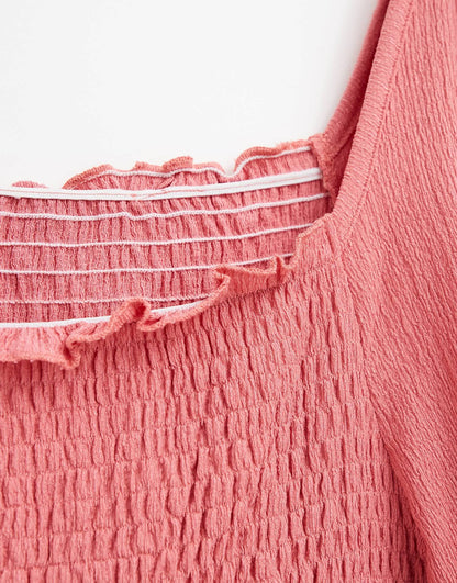 Simply Be shirred top in pink