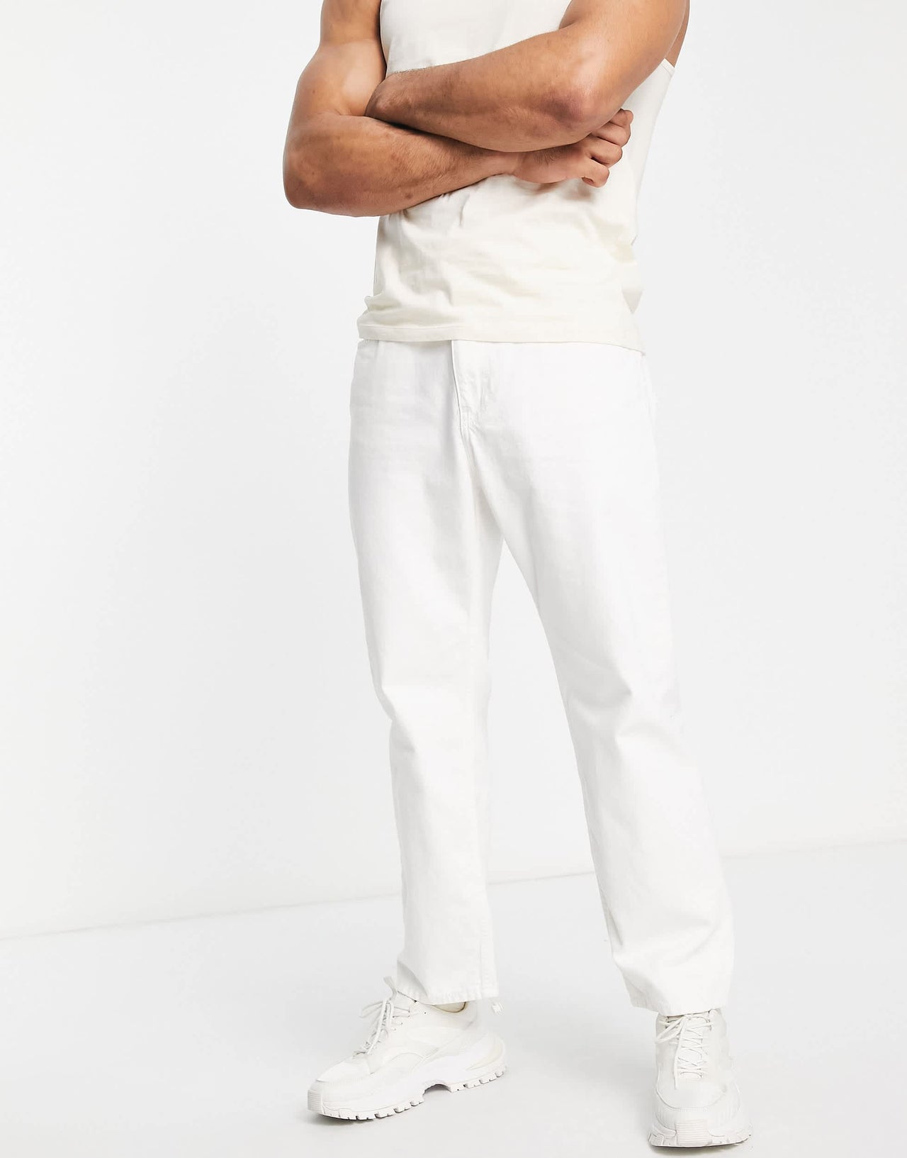 Bershka baggy jeans in white