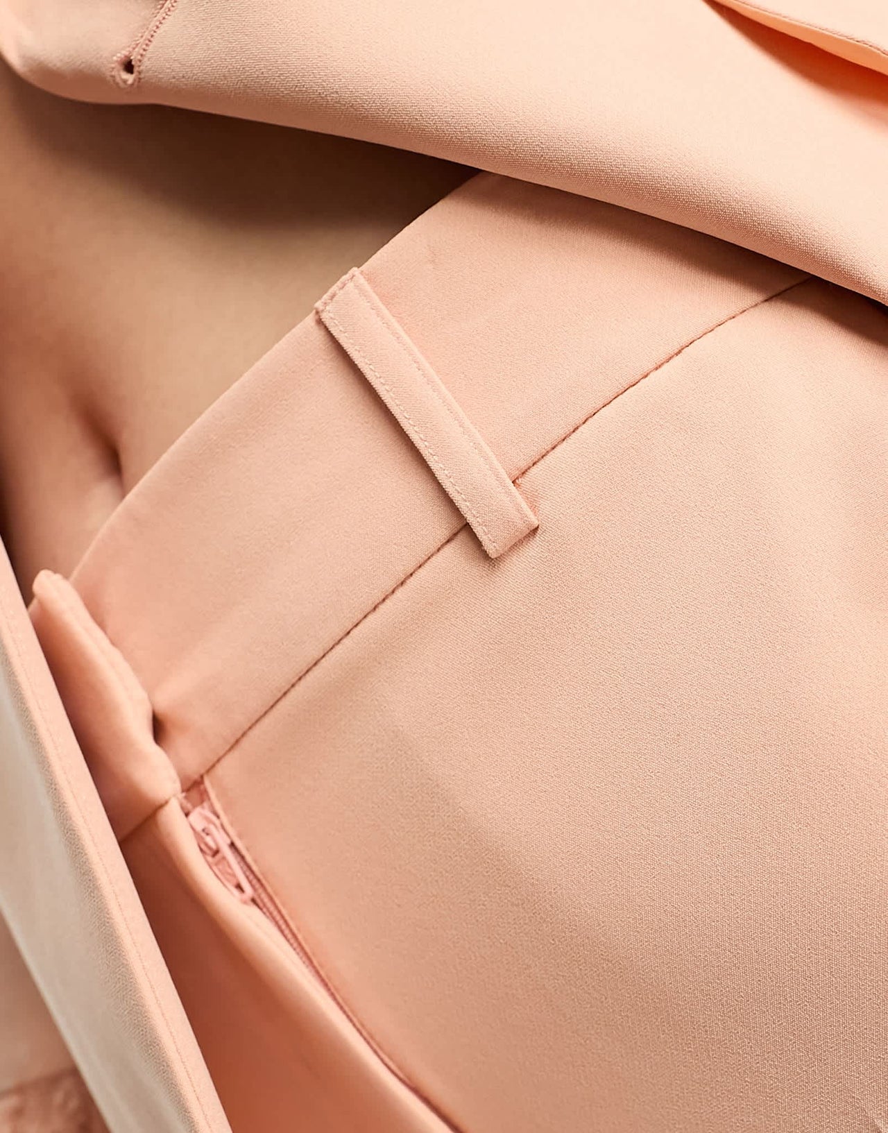 ASOS DESIGN tuxedo slim cigarette suit trouser in apricot