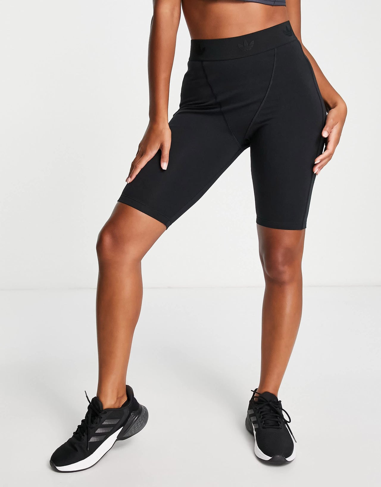 adidas Originals Luxe Lounge legging shorts in black