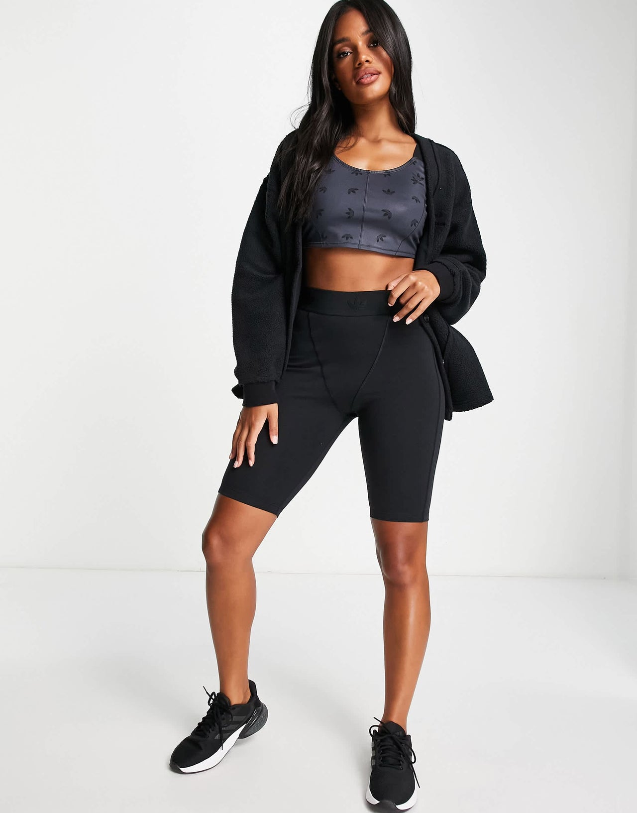 adidas Originals Luxe Lounge legging shorts in black