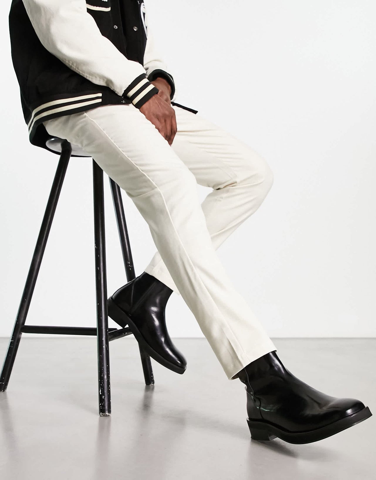 Pull&Bear slim tailored trousers in ecru check