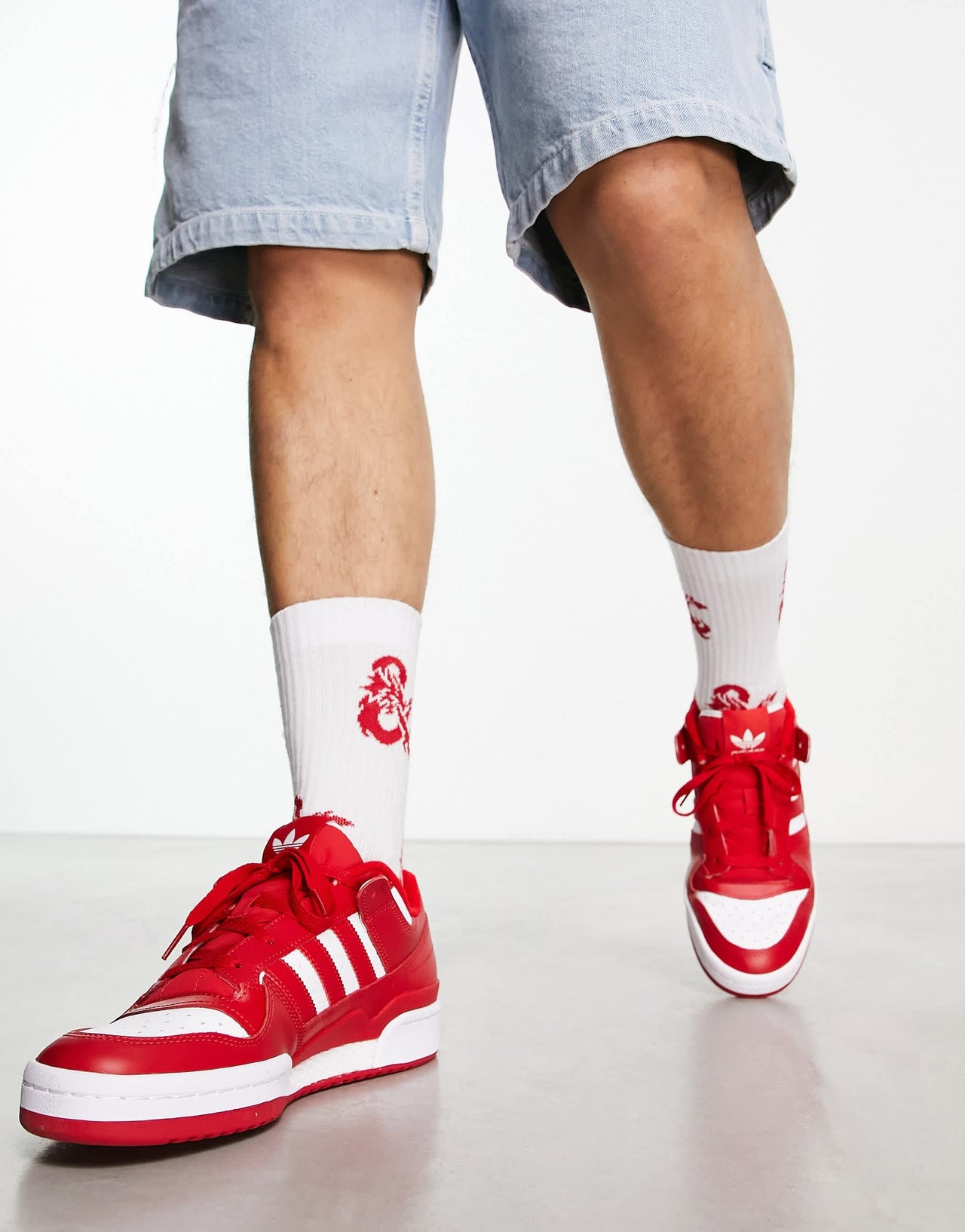 adidas Originals Forum Low trainers in red and white
