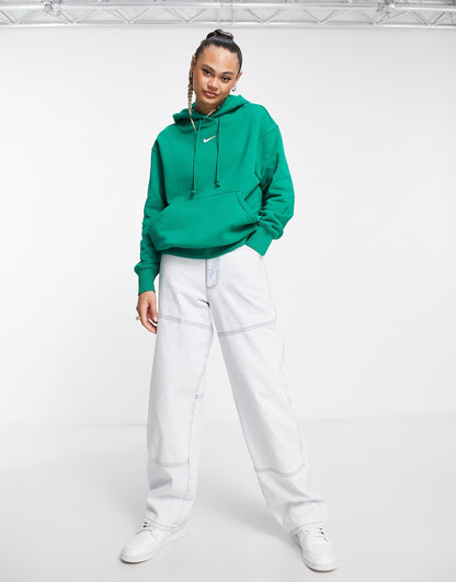 Nike Phoenix Fleece oversized pullover hoodie in malachite green