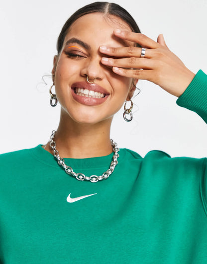 Nike Phoenix Fleece oversized crew sweatshirt in malachite green