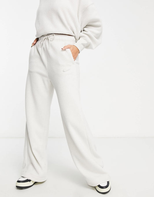 Nike plush joggers in light bone