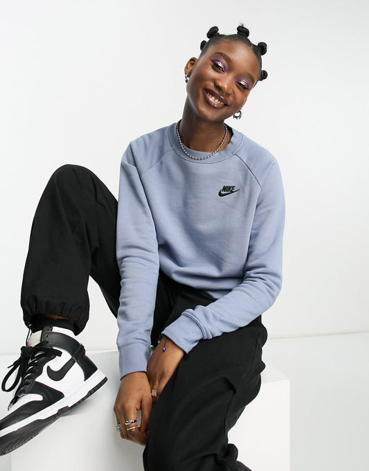 Nike Club essential fleece crew sweat in ashen slate