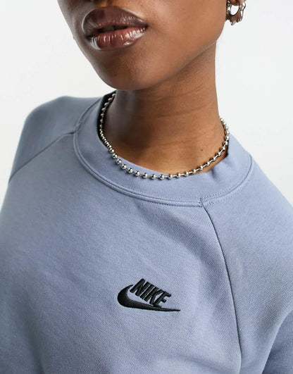 Nike Club essential fleece crew sweat in ashen slate
