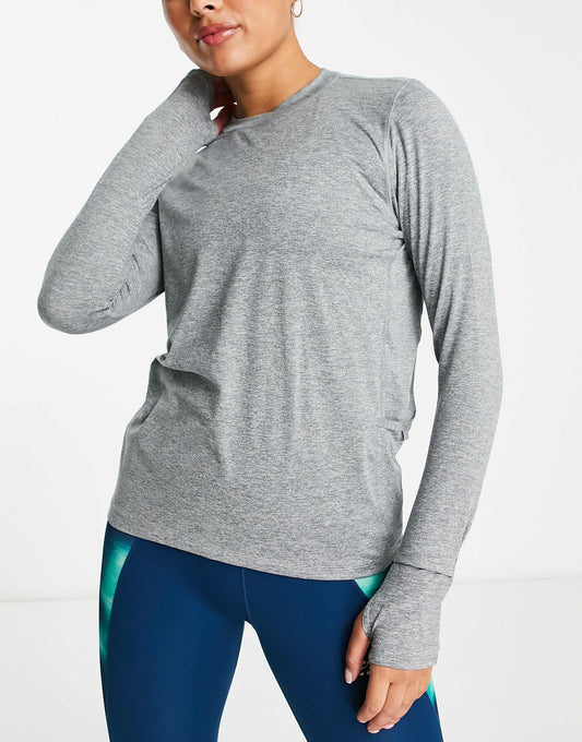 Nike Running Element Dri-FIT crew top in grey