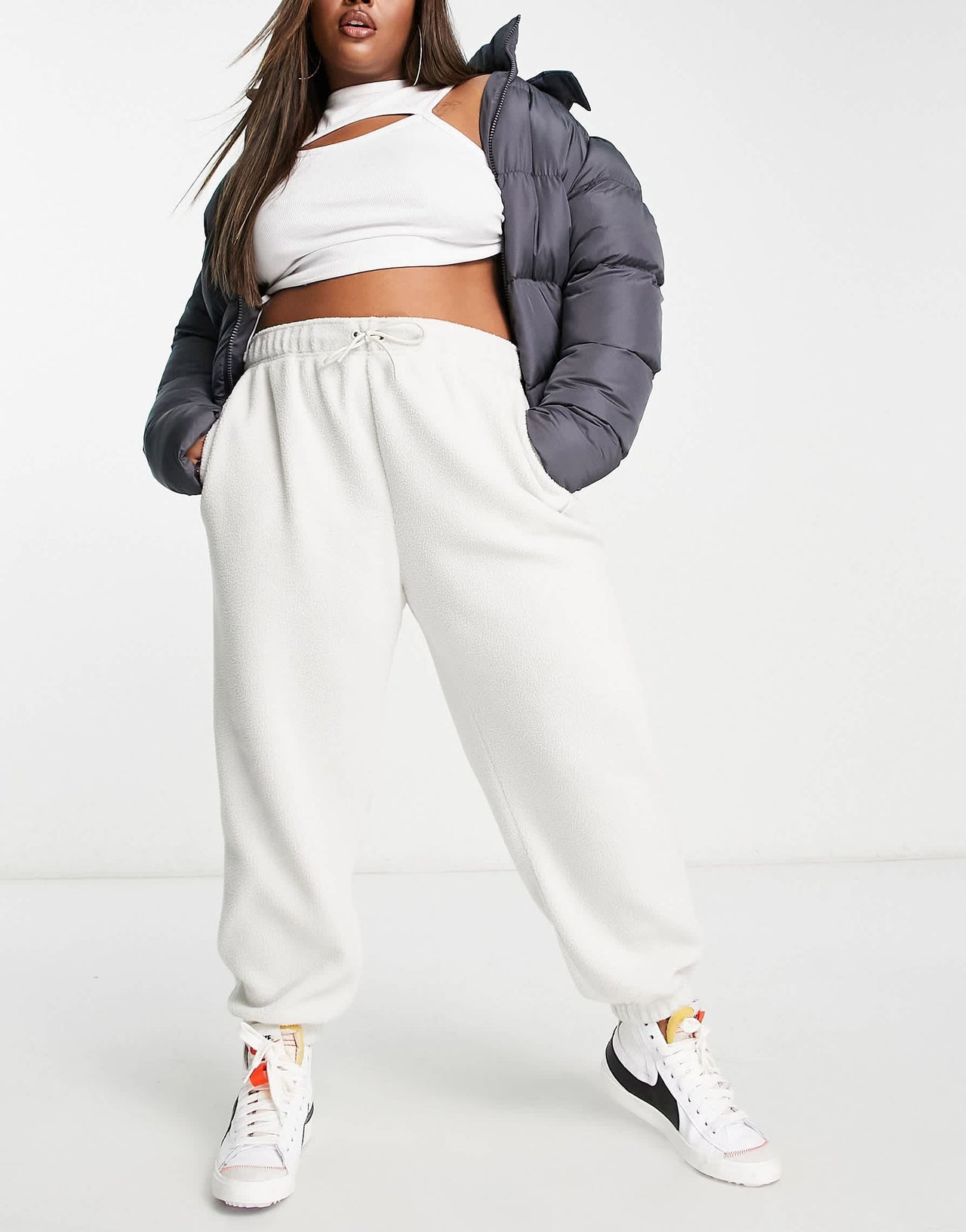 Nike Plus plush joggers in light bone