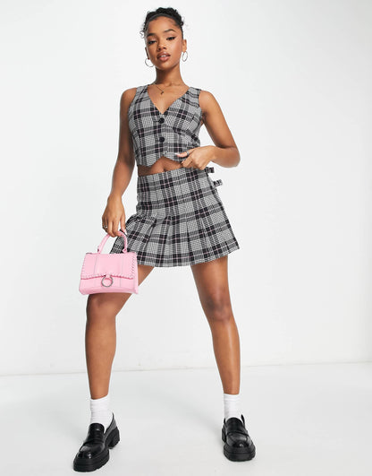 Miss Selfridge waistcoat co-ord in check