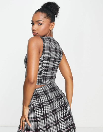 Miss Selfridge waistcoat co-ord in check