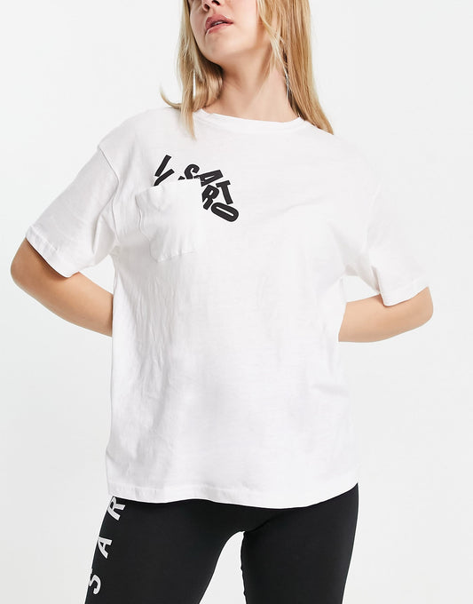 Il Sarto overzized t-shirt with jumbled logo in white