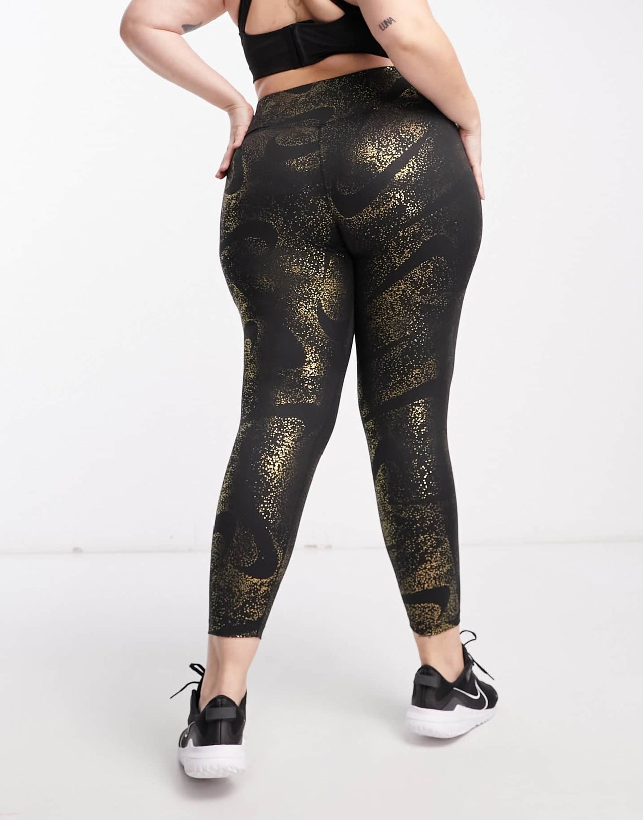 Nike Training Plus One Dri-FIT glitter printed leggings in black