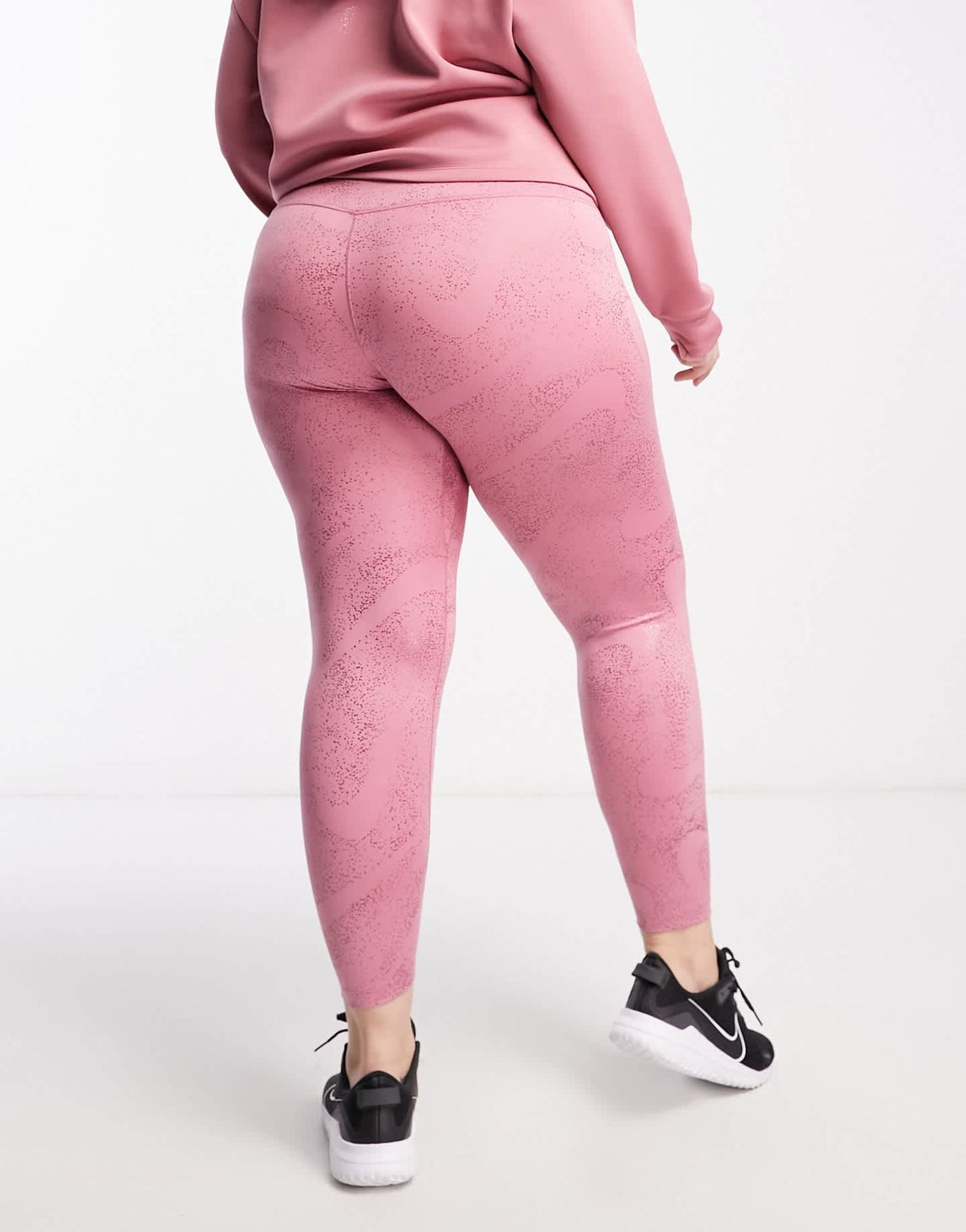 Nike Training Plus One Dri-FIT glitter printed leggings in pink