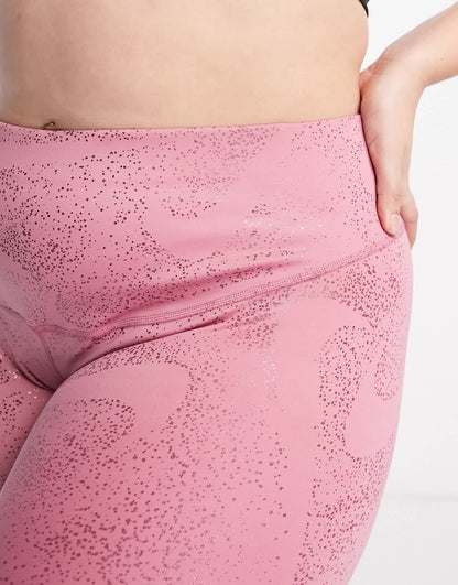 Nike Training Plus One Dri-FIT glitter printed leggings in pink