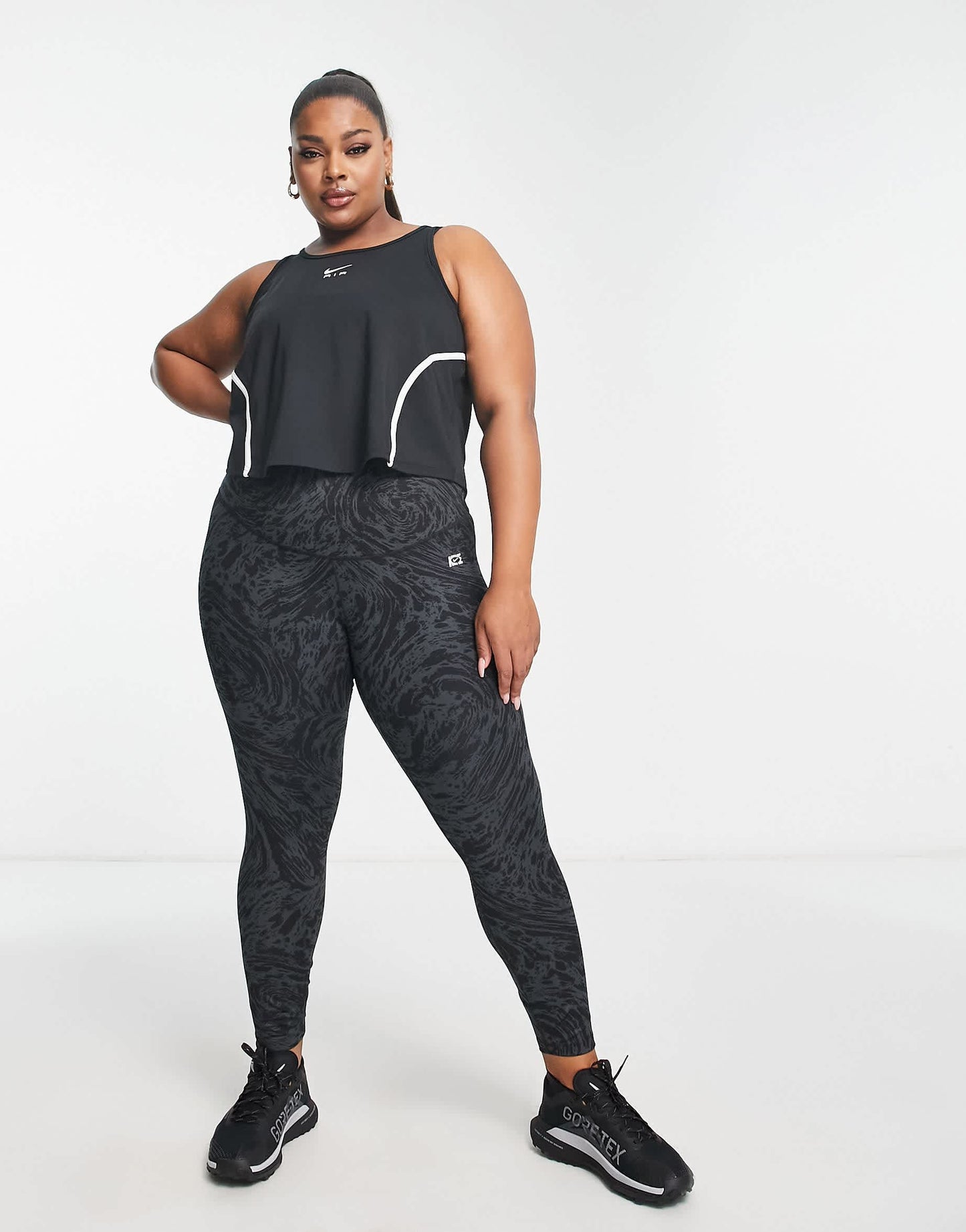 Nike Training Plus Icon Clash One Dri-FIT high rise printed 7/8 leggings in black