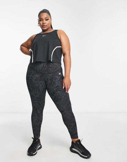 Nike Training Plus Icon Clash One Dri-FIT high rise printed 7/8 leggings in black