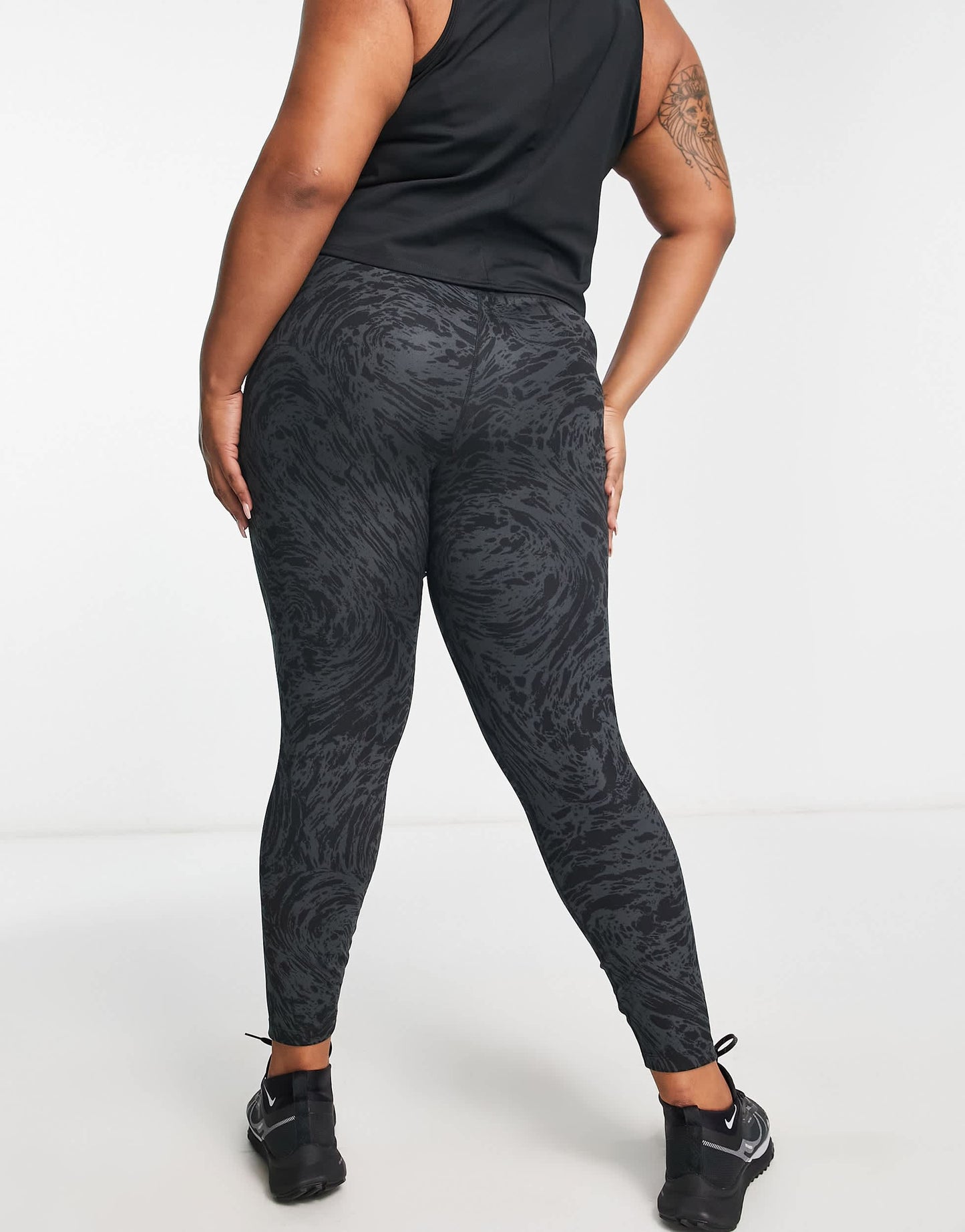 Nike Training Plus Icon Clash One Dri-FIT high rise printed 7/8 leggings in black