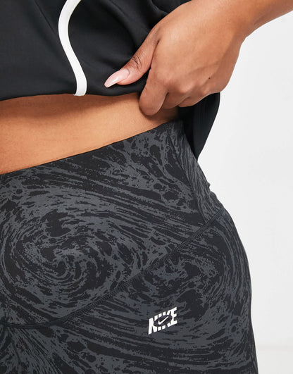 Nike Training Plus Icon Clash One Dri-FIT high rise printed 7/8 leggings in black