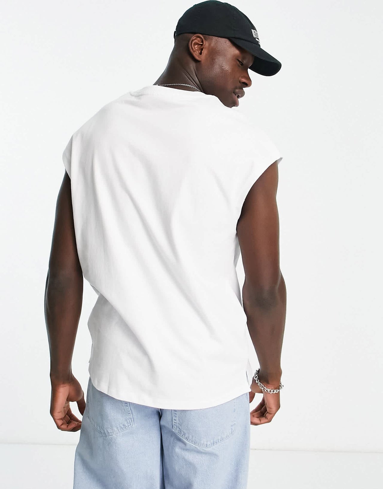Bershka oversized vest in white