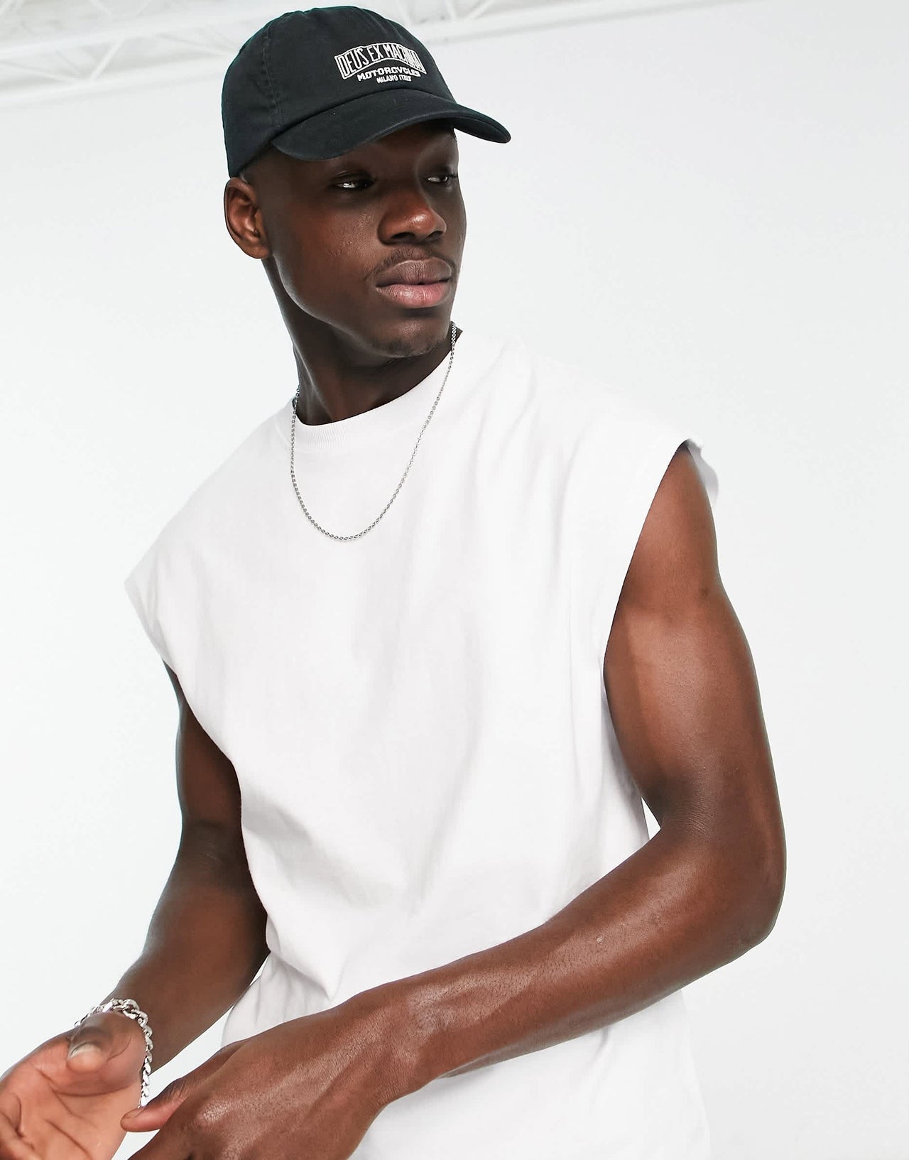 Bershka oversized vest in white
