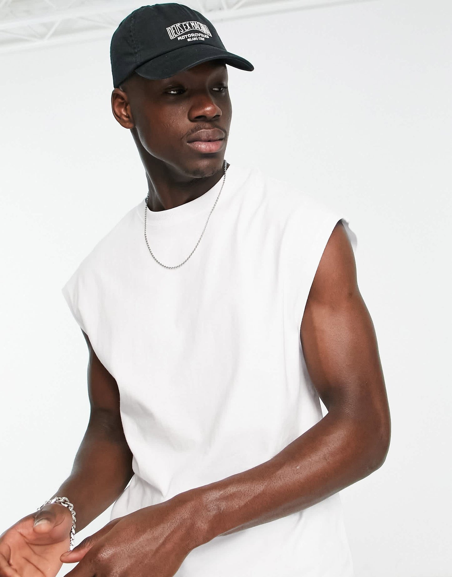 Bershka oversized vest in white