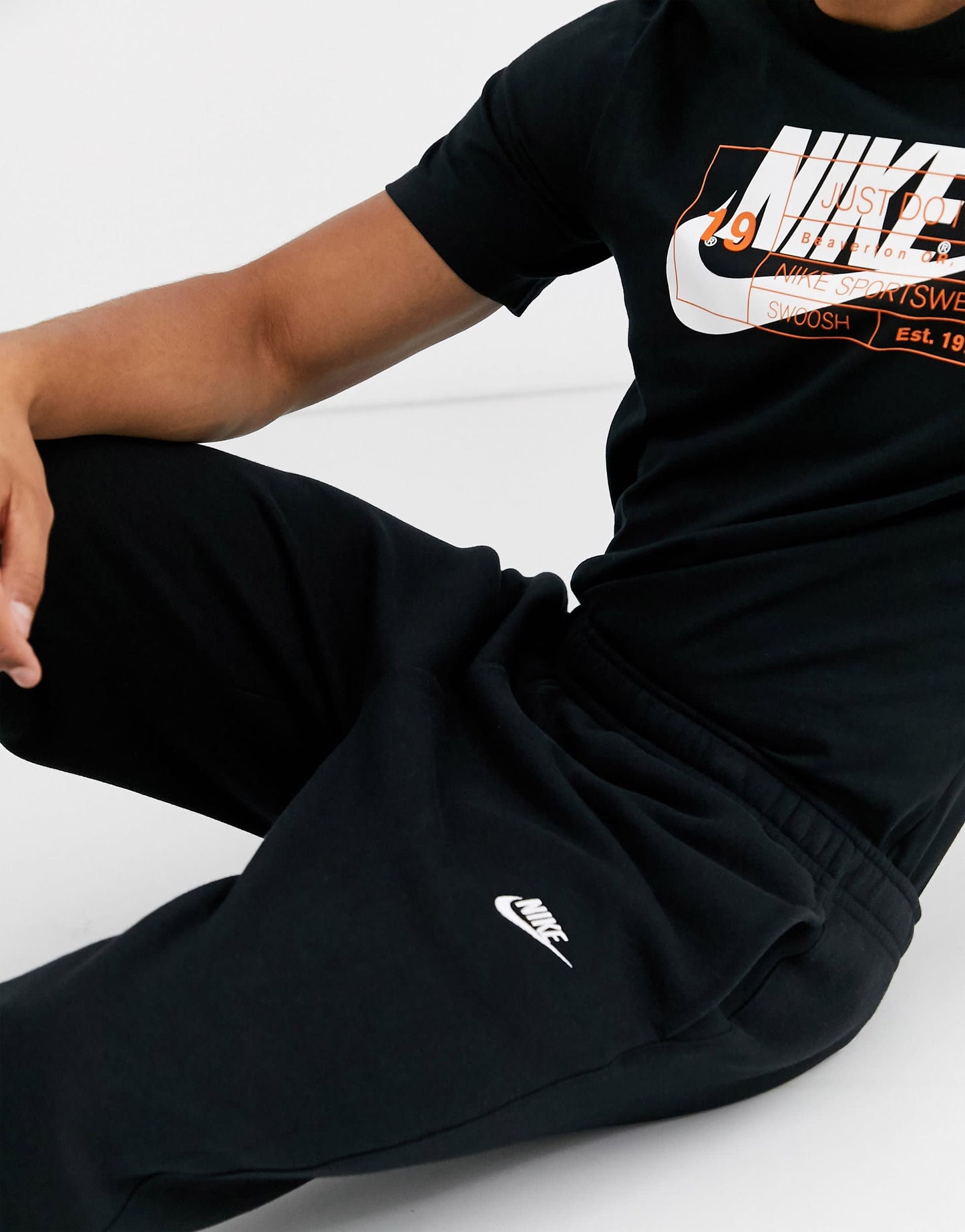 Nike Club straight fit joggers in black