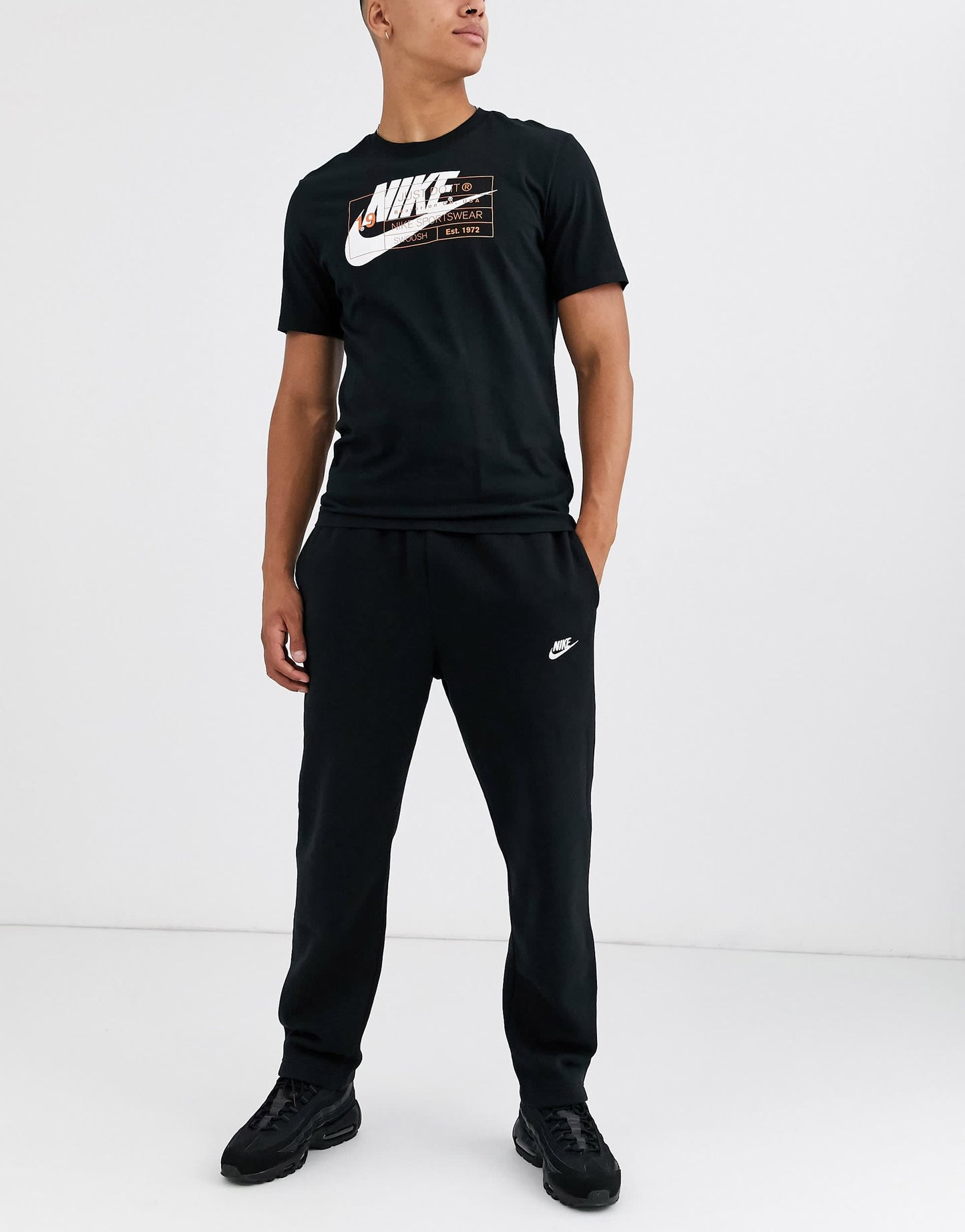 Nike Club straight fit joggers in black