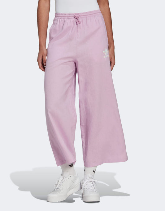 adidas Originals wide leg cropped trousers in bliss purple