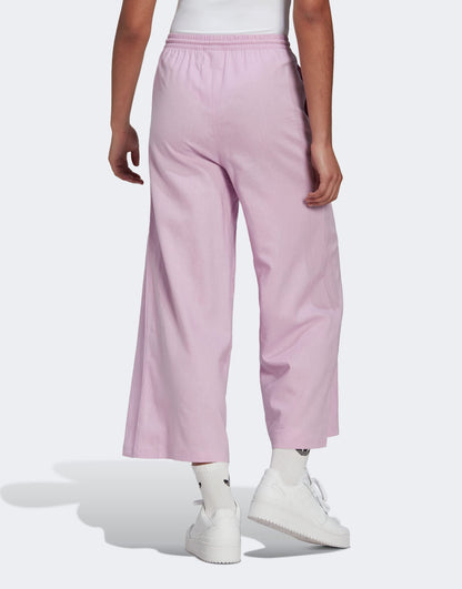 adidas Originals wide leg cropped trousers in bliss purple
