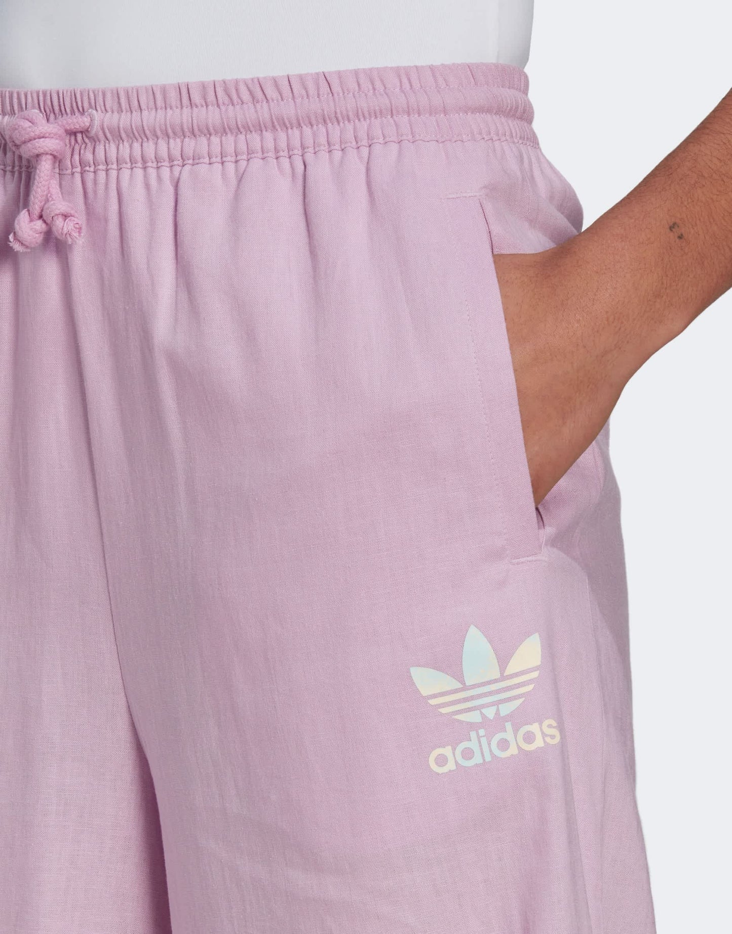 adidas Originals wide leg cropped trousers in bliss purple