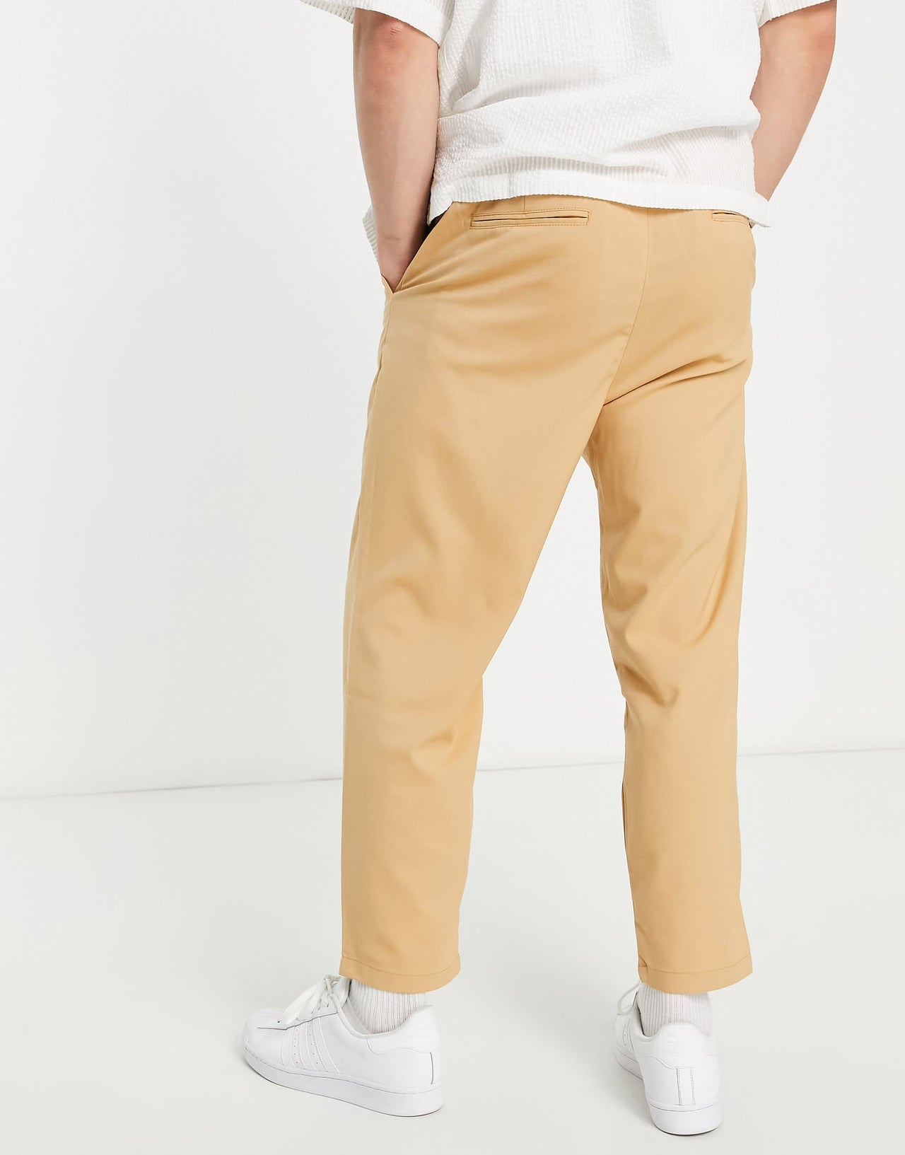 Pull&Bear loose tailored trouser in camel