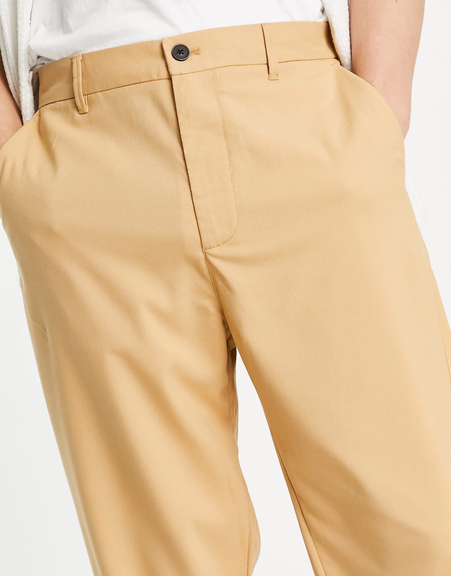 Pull&Bear loose tailored trouser in camel